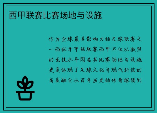 西甲联赛比赛场地与设施